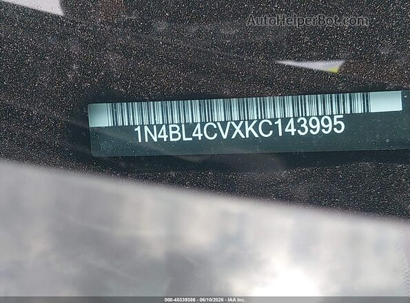 1N4BL4CVXKC143995 2019 NISSAN ALTIMA Black Շարժիչի բաժամունքի տեսք