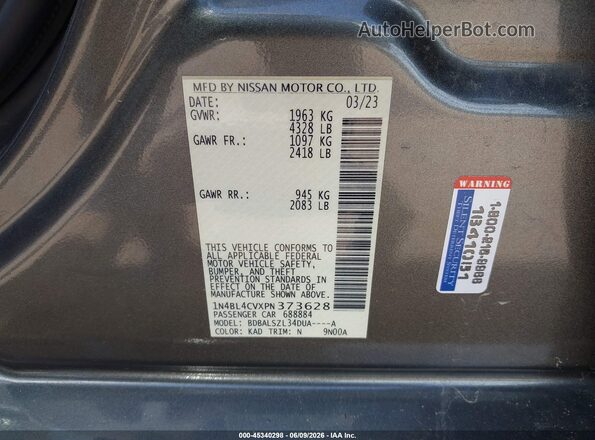 1N4BL4CVXPN373628 2023 NISSAN ALTIMA Серый Вид подкапотного пространства