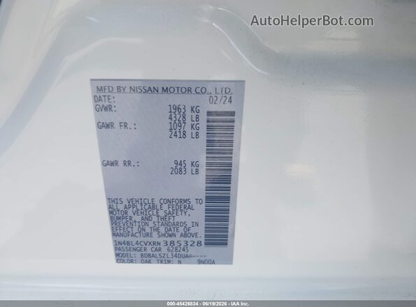1N4BL4CVXRN385328 2024 NISSAN ALTIMA White Շարժիչի բաժամունքի տեսք