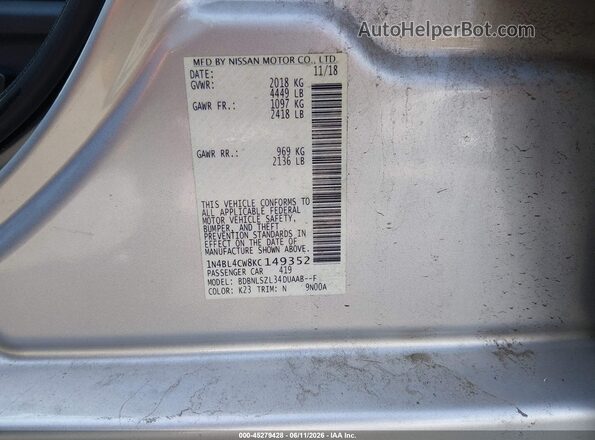 1N4BL4CW8KC149352 2019 NISSAN ALTIMA Silver Engine compartment view