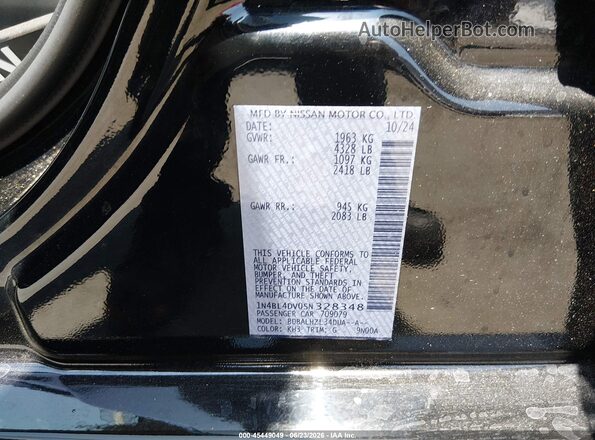 1N4BL4DV0SN328348 2025 NISSAN ALTIMA Black Вид підкапотного простору