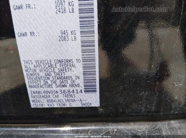 1N4BL4DV0SN368414 2025 NISSAN ALTIMA Black Widok komory silnika
