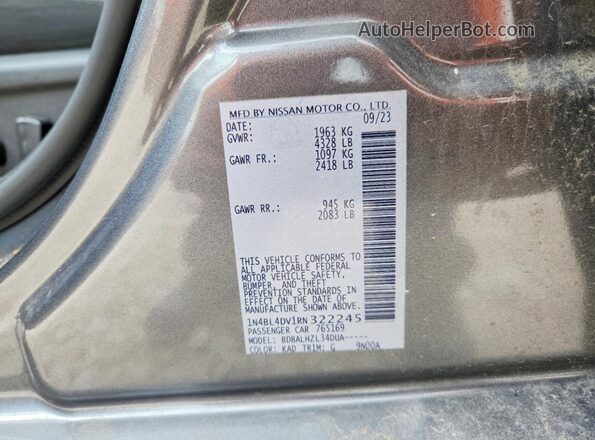 1N4BL4DV1RN322245 2024 NISSAN ALTIMA Gray ძრავის განყოფილების ხედი