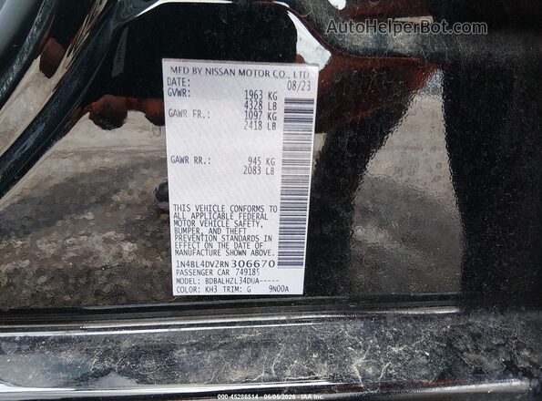 1N4BL4DV2RN306670 2024 NISSAN ALTIMA Black Widok komory silnika