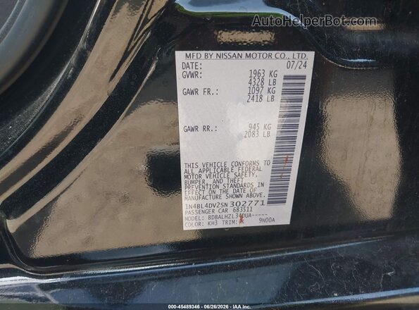 1N4BL4DV2SN302771 2025 NISSAN ALTIMA Black Вид підкапотного простору