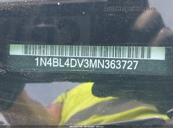 1N4BL4DV3MN363727 2021 NISSAN ALTIMA Silver Widok komory silnika