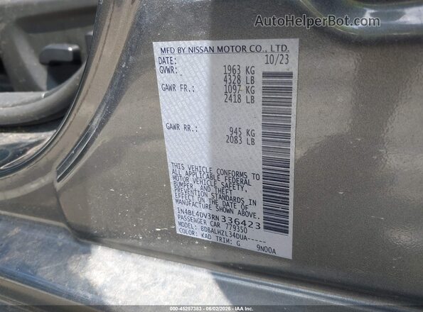 1N4BL4DV3RN336423 2024 NISSAN ALTIMA Gray Շարժիչի բաժամունքի տեսք