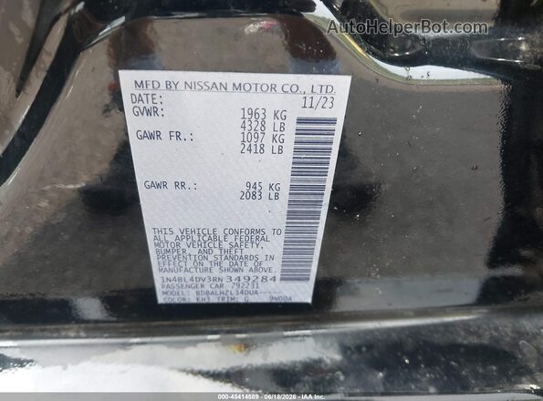 1N4BL4DV3RN349284 2024 NISSAN ALTIMA Черный Вид подкапотного пространства