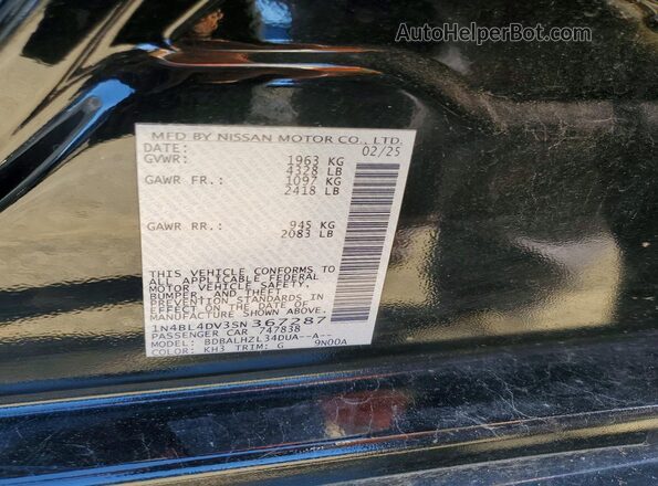 1N4BL4DV3SN367287 2025 NISSAN ALTIMA Black 