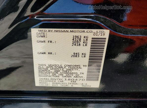 1N4BL4DV7KC180470 2019 NISSAN ALTIMA Black 