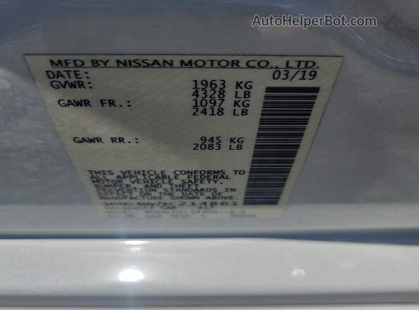 1N4BL4DV7KC214861 2019 NISSAN ALTIMA White Вид підкапотного простору