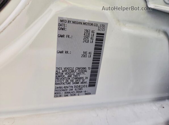 1N4BL4DV7TN308101 2026 NISSAN ALTIMA White 