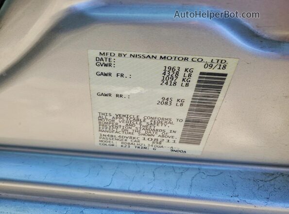 1N4BL4DV8KC108211 2019 NISSAN ALTIMA Silver Вид підкапотного простору