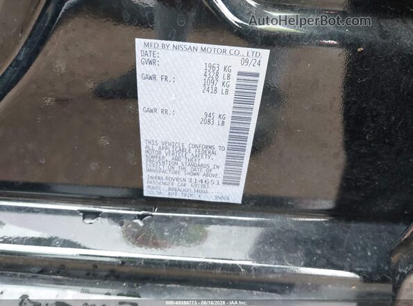 1N4BL4DV8SN314651 2025 NISSAN ALTIMA Black 