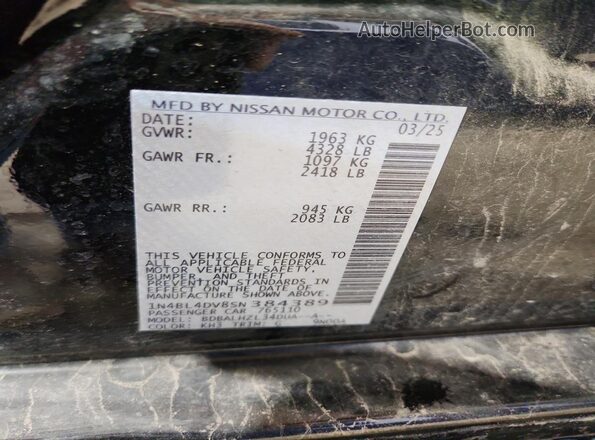 1N4BL4DV8SN384389 2025 NISSAN ALTIMA Black Vista del compartimento del motor