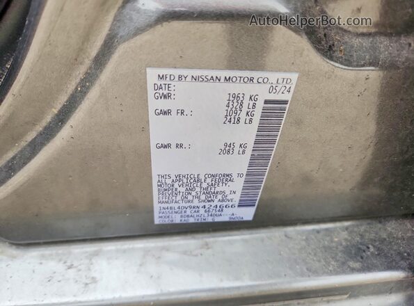1N4BL4DV9RN424666 2024 NISSAN ALTIMA Серый Вид подкапотного пространства