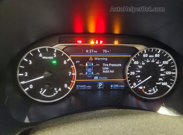 1N4BL4DVXKC125804 2019 NISSAN ALTIMA White Instrument cluster view