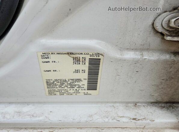 1N4BL4DVXKC214756 2019 NISSAN ALTIMA White Engine compartment view