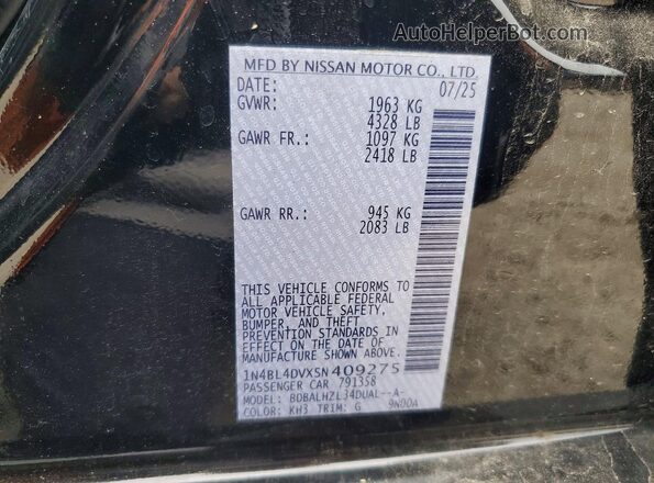 1N4BL4DVXSN409275 2025 NISSAN ALTIMA Серый Вид подкапотного пространства