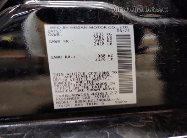 1N4BL4DW1SN406127 2025 NISSAN ALTIMA Black Vista del compartimento del motor