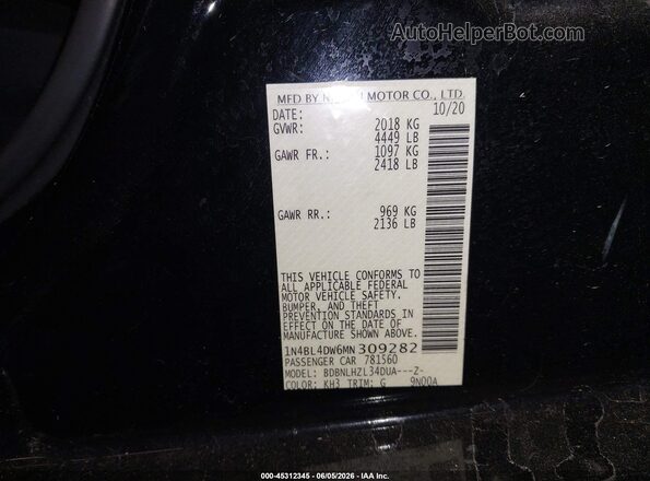 1N4BL4DW6MN309282 2021 NISSAN ALTIMA Black Widok komory silnika