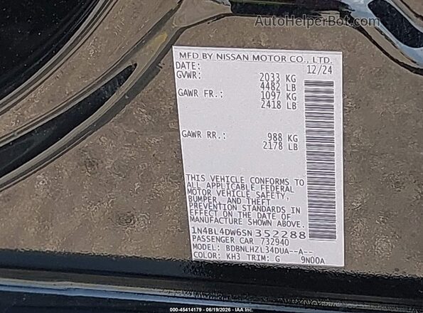 1N4BL4DW6SN352288 2025 NISSAN ALTIMA Black 
