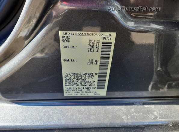 1N4BL4EV3LC160992 2020 NISSAN ALTIMA Gray VIN կոդի պիտակի տեսք