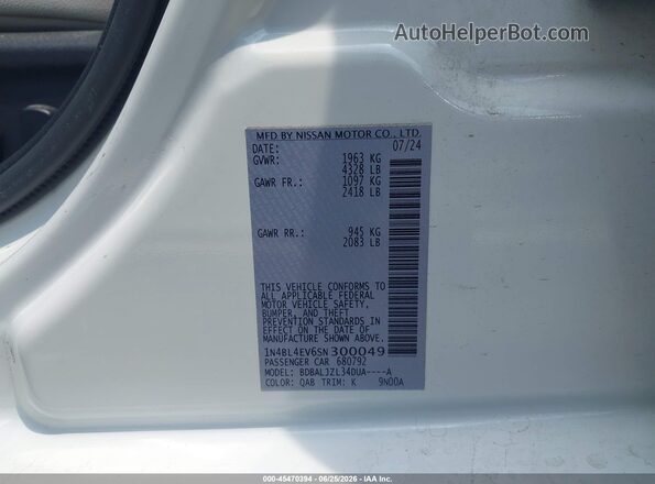 1N4BL4EV6SN300049 2025 NISSAN ALTIMA Белый Вид подкапотного пространства
