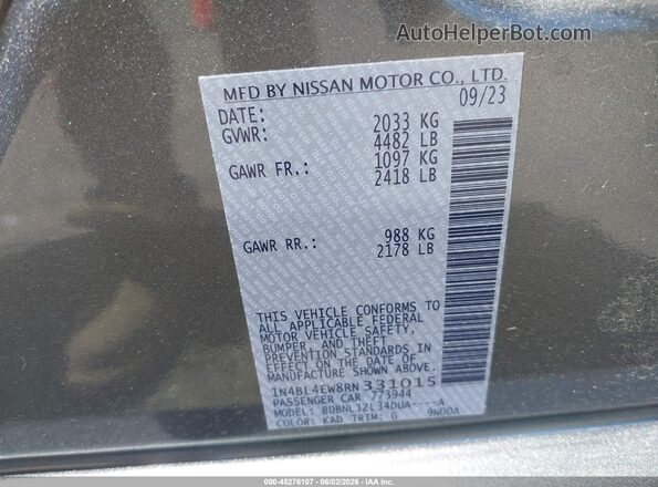 1N4BL4EW8RN331015 2024 NISSAN ALTIMA Gray Vista del compartimento del motor