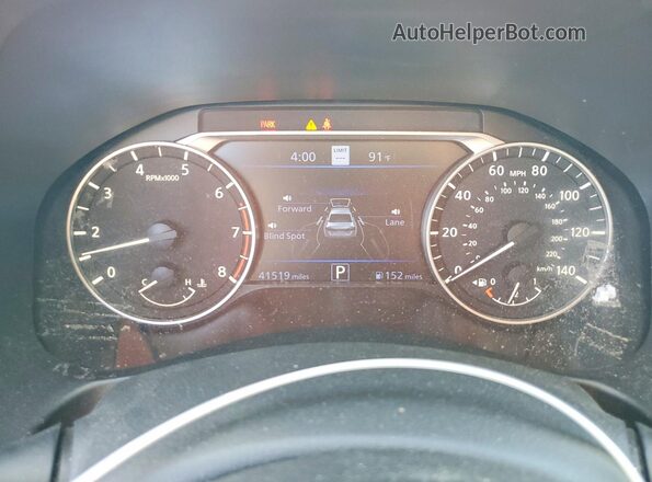 1N4BL4FV5LN301970 2020 NISSAN ALTIMA White Widok zestawu wskaźników