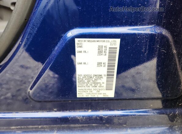 1N4BZ0CP0GC302605 2016 NISSAN LEAF Синий 