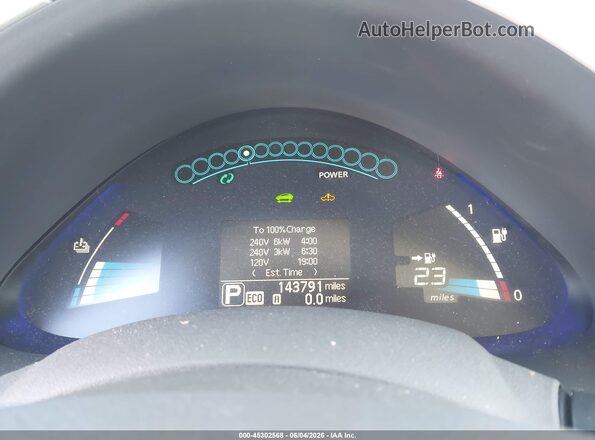 1N4BZ0CP0GC311708 2016 NISSAN LEAF White Widok wnętrza 360 stopni