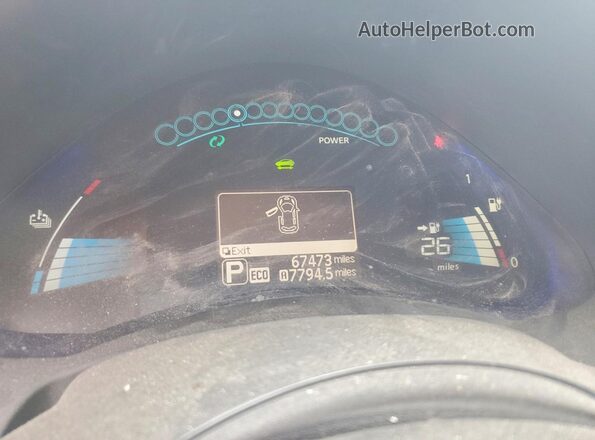 1N4BZ0CP8GC313643 2016 NISSAN LEAF Black Vista del cuadro de instrumentos