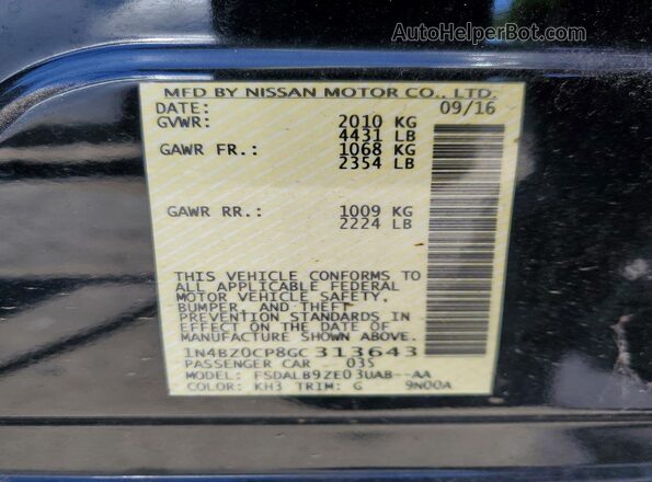 1N4BZ0CP8GC313643 2016 NISSAN LEAF Черный Вид подкапотного пространства
