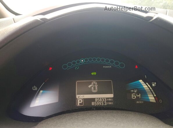 1N4BZ0CP8GC314596 2016 NISSAN LEAF Silver Instrument cluster view