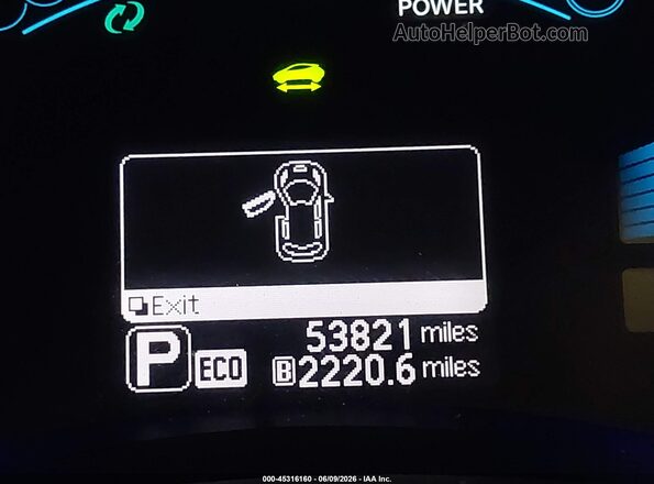 1N4BZ0CPXGC312848 2016 NISSAN LEAF Серый Вид щитка приборов