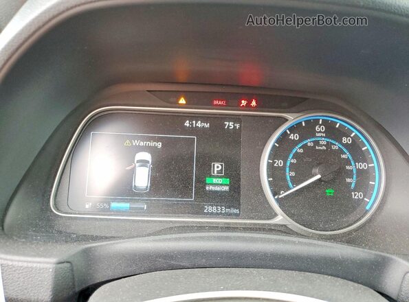 1N4BZ1BPXLC308039 2020 NISSAN LEAF Silver Widok zestawu wskaźników