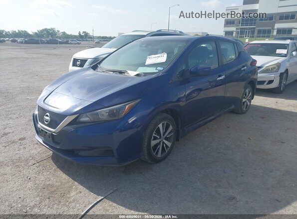 1N4BZ1BV4MC556206 2021 NISSAN LEAF Blue წინა მარცხენა ხედი სამი მეოთხედიდან