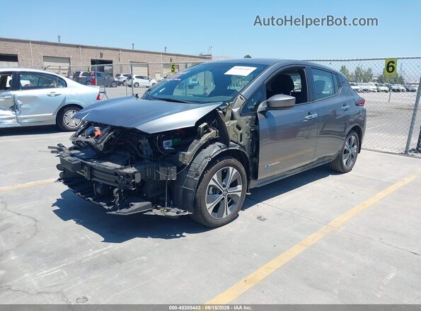 1N4BZ1CP6KC309038 2019 NISSAN LEAF Gray Առջևի ձախ երեք քառորդ տեսարան