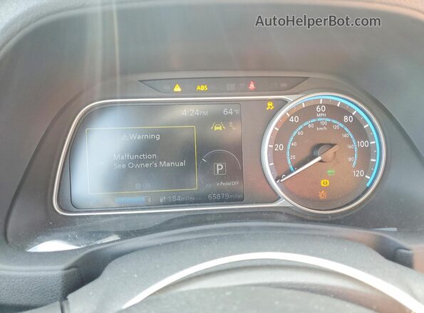 1N4BZ1CPXKC309690 2019 NISSAN LEAF Gray ხელსაწყოთა პანელის ხედი