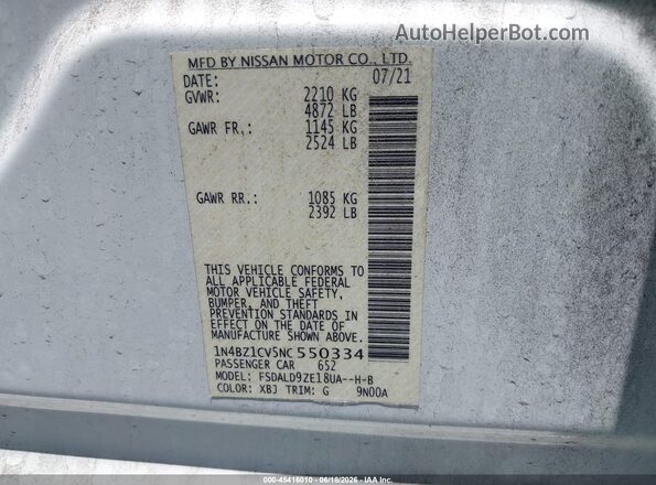 1N4BZ1CV5NC550334 2022 NISSAN LEAF White Vista del compartimento del motor