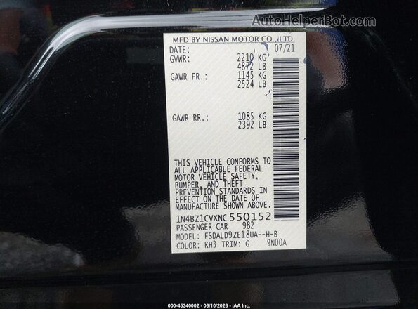 1N4BZ1CVXNC550152 2022 NISSAN LEAF Черный Вид подкапотного пространства