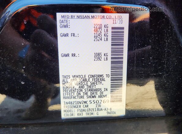 1N4BZ1DV2MC550269 2021 NISSAN LEAF Black Vista del compartimento del motor