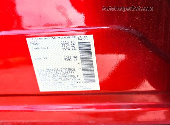1N4BZ1DV2MC555066 2021 NISSAN LEAF Red Widok komory silnika