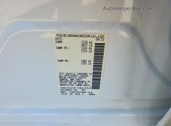 1N4CZ1CV1PC561354 2023 NISSAN LEAF White 