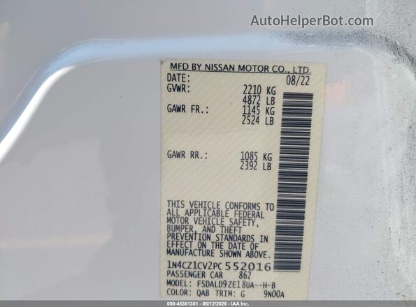 1N4CZ1CV2PC552016 2023 NISSAN LEAF Белый Вид подкапотного пространства