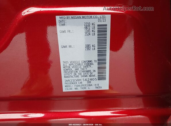 1N4CZ1CV8PC562405 2023 NISSAN LEAF Red Vista del compartimento del motor