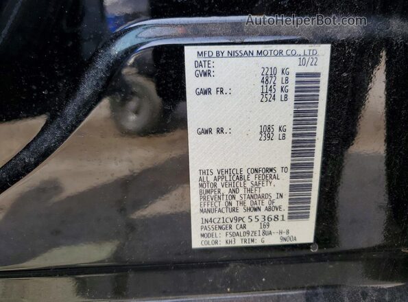 1N4CZ1CV9PC553681 2023 NISSAN LEAF Black Շարժիչի բաժամունքի տեսք