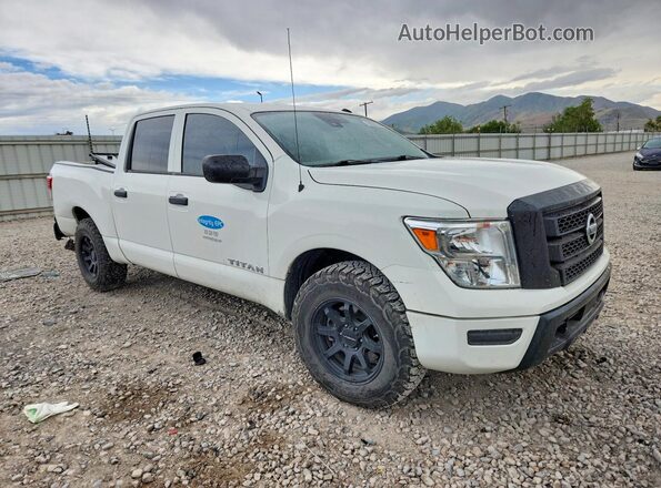 1N6AA1EC4MN512148 2021 NISSAN TITAN Белый Передняя правая четверть