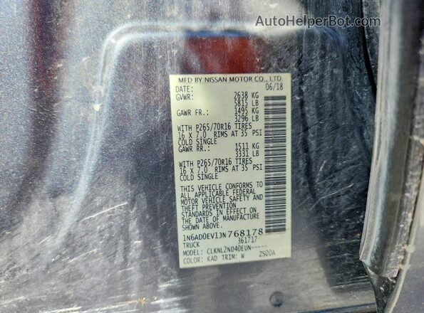 1N6AD0EV1JN768178 2018 NISSAN FRONTIER Gray Vista del compartimento del motor